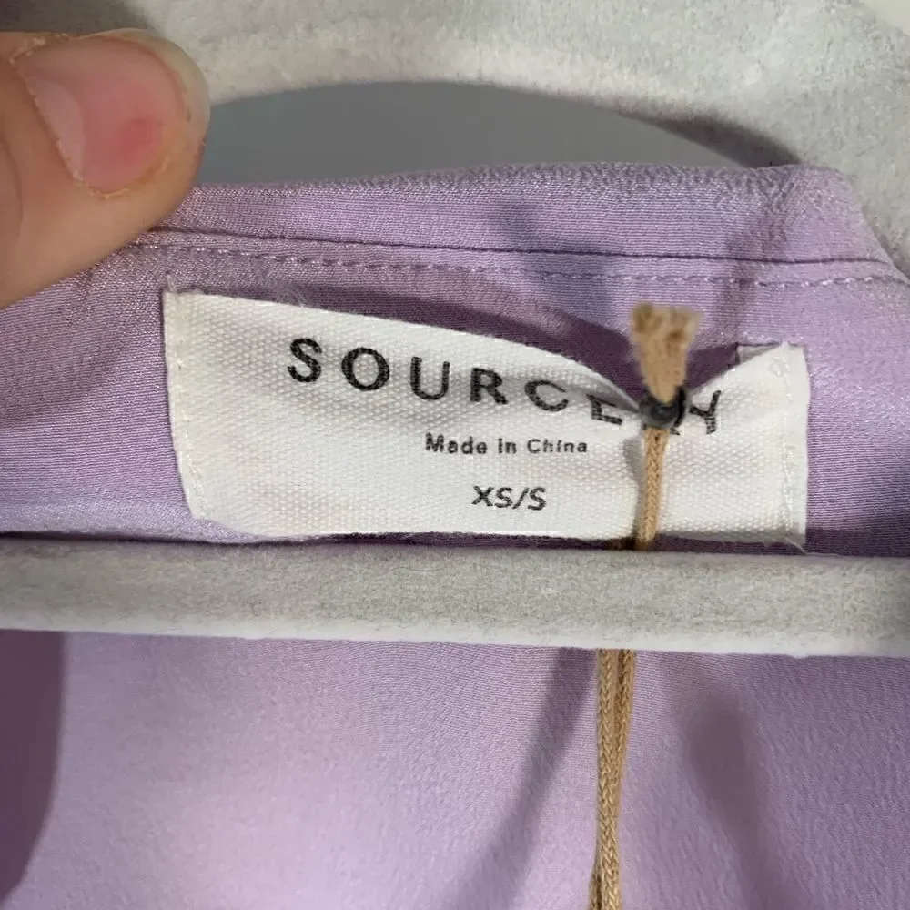 Sourcery NWT purple/amethyst Byron sheer shirt blouse Size XS/S